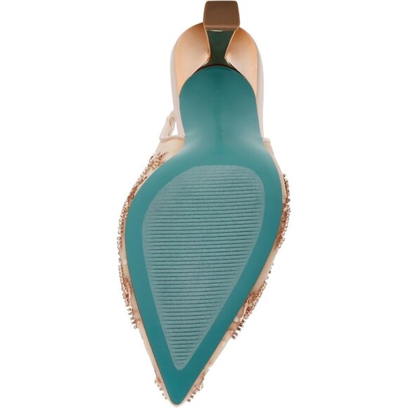 Betsey Johnson Womens Blush Textile Closed Pointed Toe Slingback Nikki Pump - Picture 4 of 7